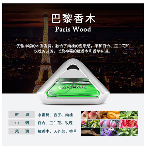 <CARMATE>金字塔液体香水-巴黎香木(银色+绿色)